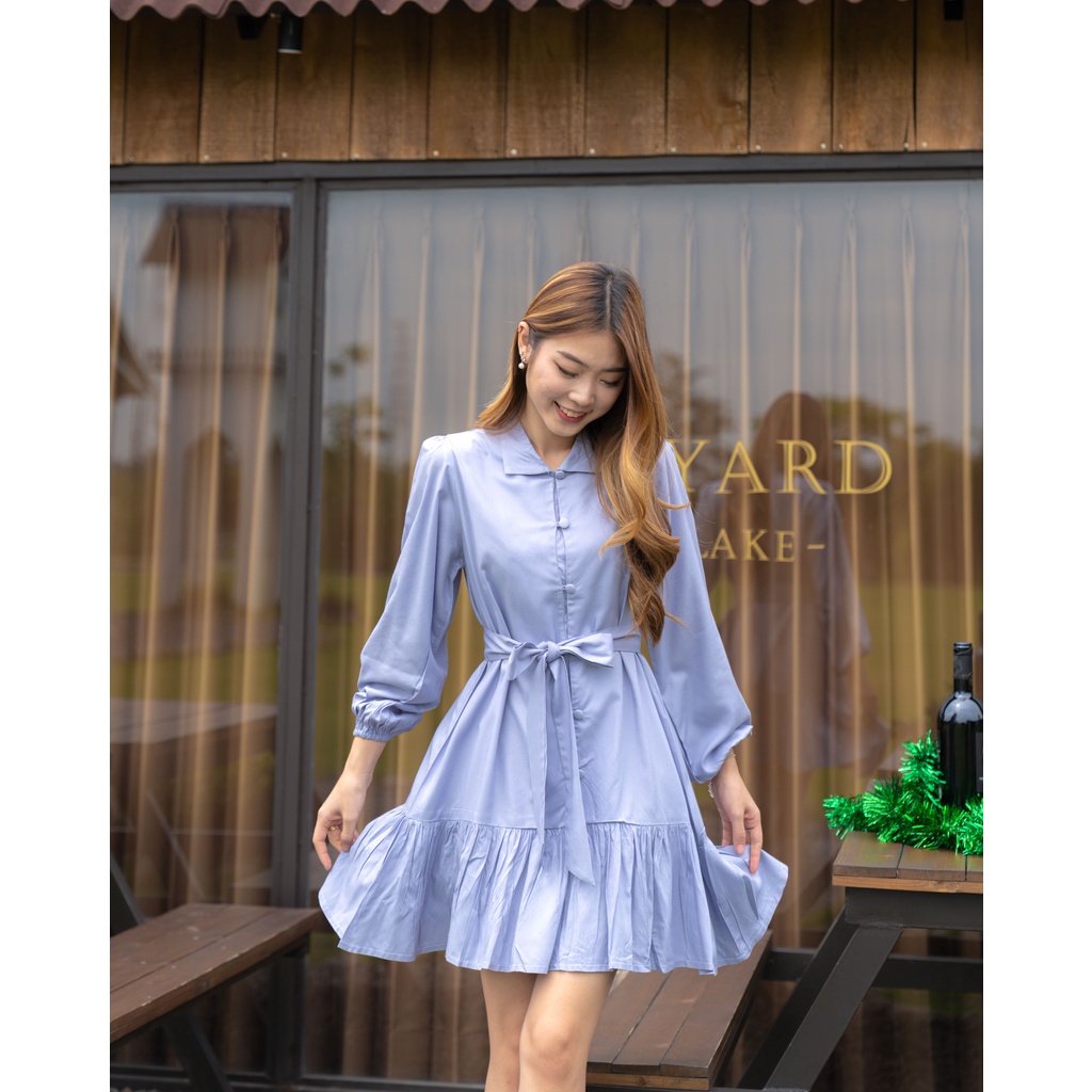 Christmas Ed | Caline Ruffle Dress / Dress Korean Wanita