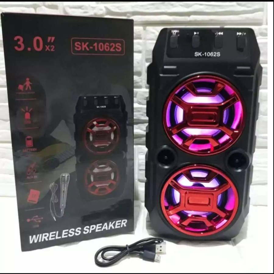 Speaker SK 1062S plus Mic Karaoke - speaker Bluetooth Karaoke SK-1062S - Kenji Shop