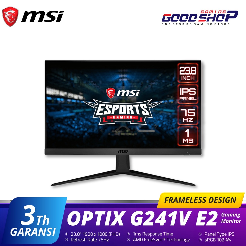 MSI Optix G241V E2 | 24&quot; | IPS | FHD | 75hz | 1ms LED - Gaming Monitor