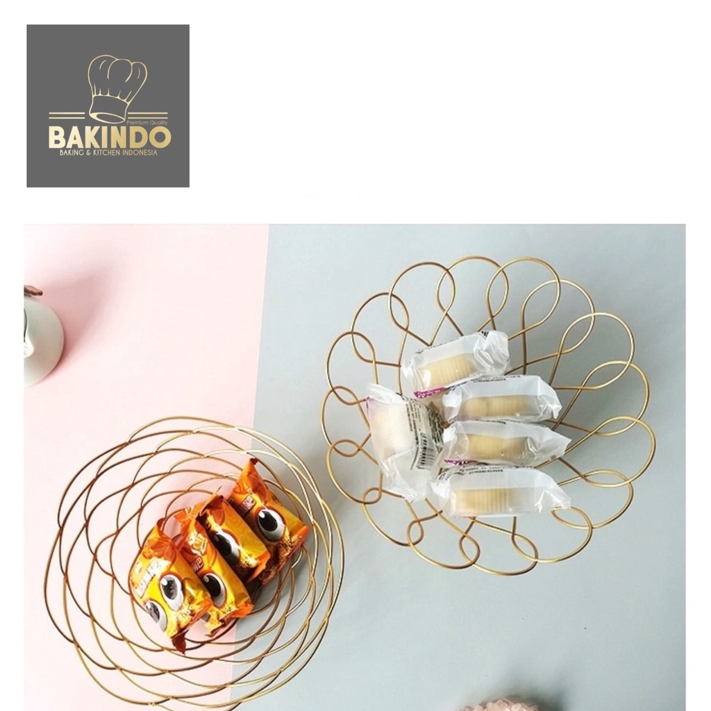 Kingsbakeware  Keranjang Tempat Buah warna Gold - Gold Fruit Tray