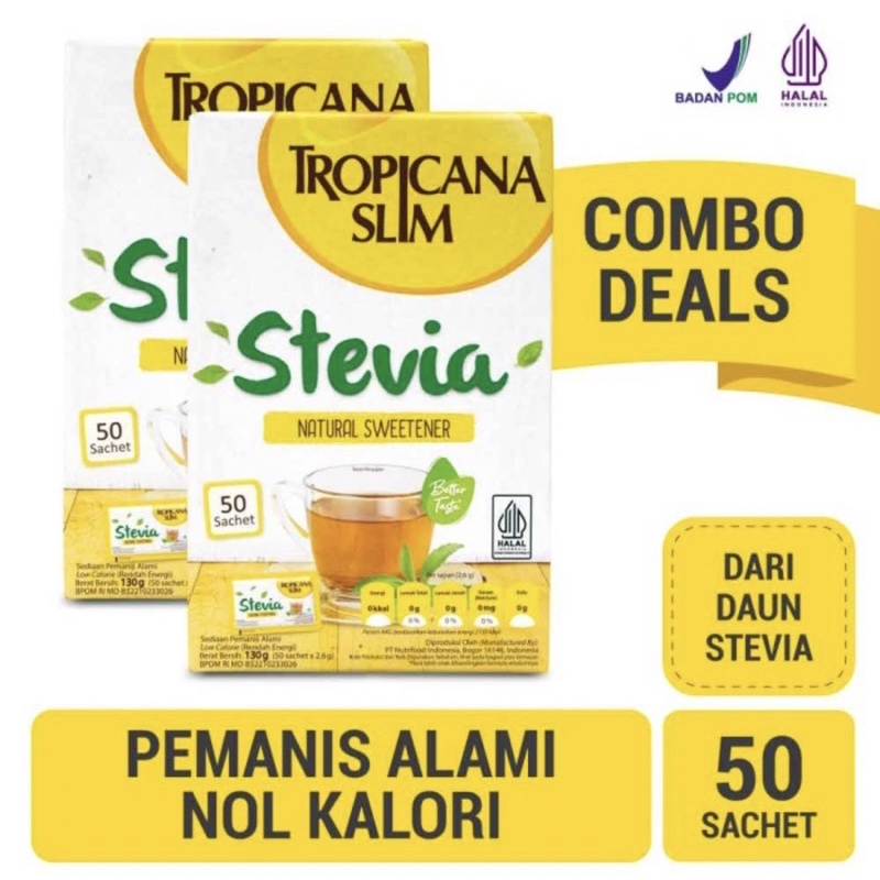 Tropicana slim stevia 50 sachet ( pemanis alami nol kalori )