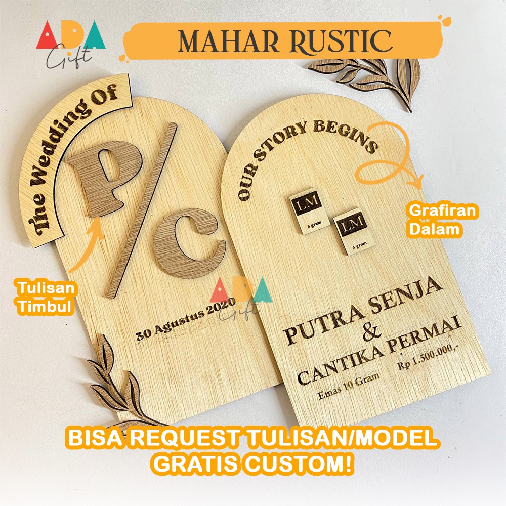 Hiasan Mahar Set Kayu Tema Rustic Dekorasi - Plywood