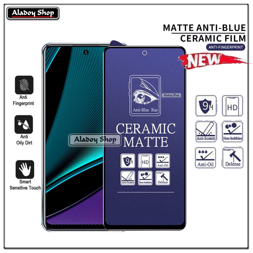 PAKET 3IN1 Anti Gores Blue Matte Anti Glare Infinix Note 11 Pro + Tempered Glass Camera dan Skin Carbon