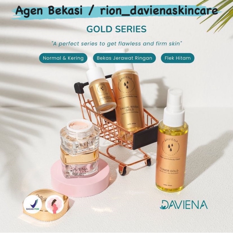 READY❣️ Daviena Skincare Gold Series / Cream Pemutih Wajah Flek Hitam Darkspot