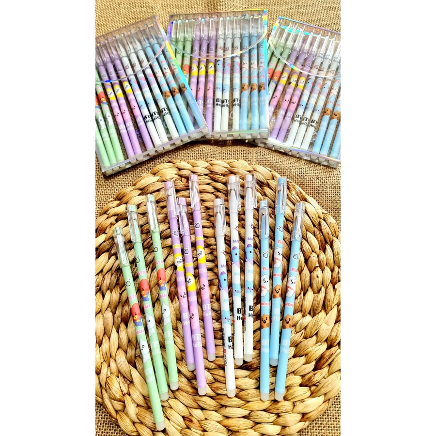 

Bolpen Bisa Hapus BTS Karakter Bt21Sanrio Unicorn Pokemon 1Pax isi 12 Pcs Mix Warna Pulpen Eraseable Pen Lucu Odemei 1 Lusin Pena
