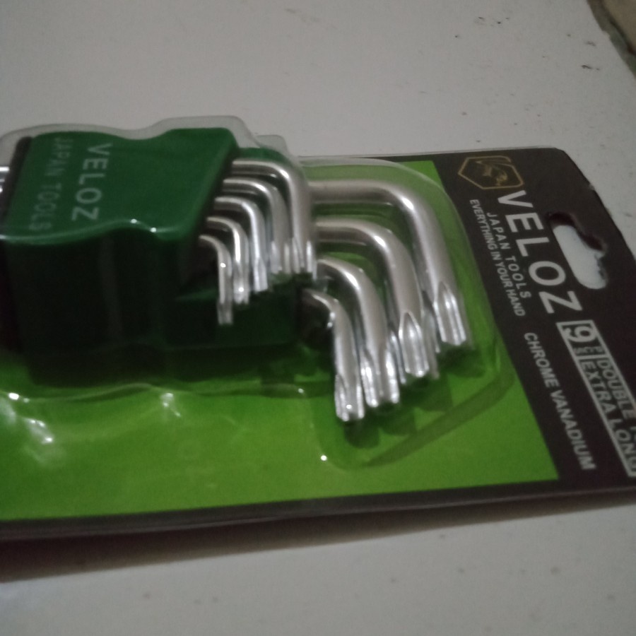 Kunci L set panjang bintang 9 pc Veloz - KUNCI L Bintang