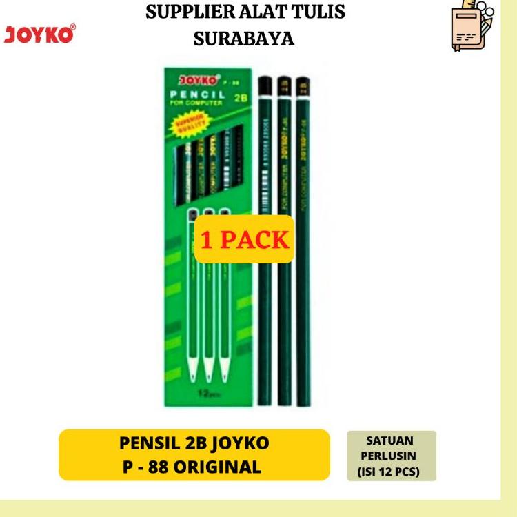 

➾ PENSIL TULIS KAYU 2B JOYKO P - 88 P88 ORIGINAL FOR COMPUTER MURAH 1 PAK ! ㅽ