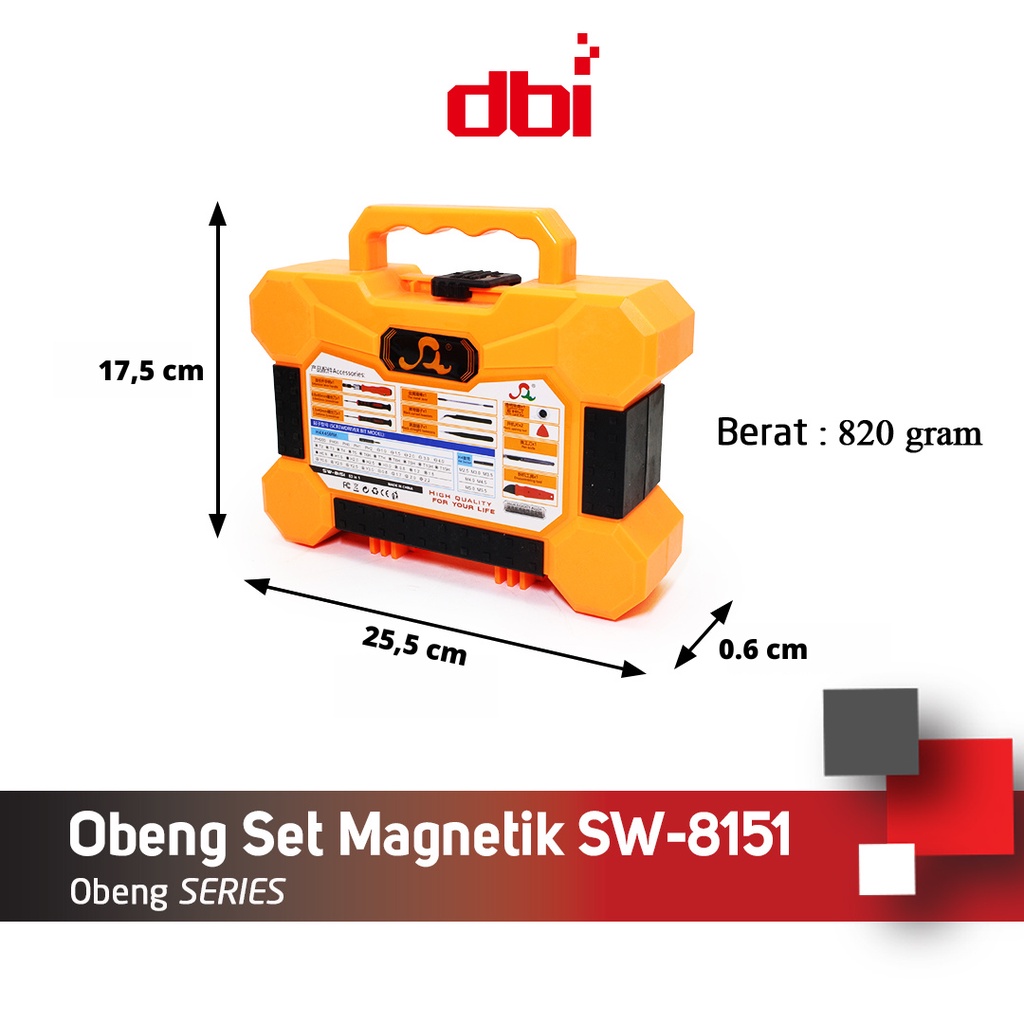 Obeng Set Magnetik SW-8151