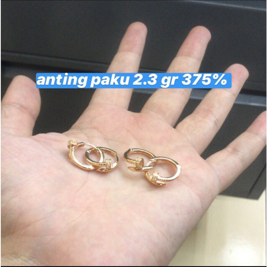 Anting wanita dewasa model paku carti kadar 375 fashion