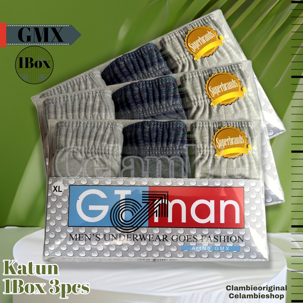 (1 Lusin / 4 Box) Celana Dalam Pria Gt man Gmx Bahan Katun Meresap Keringat Produk Asli Dari Gt man