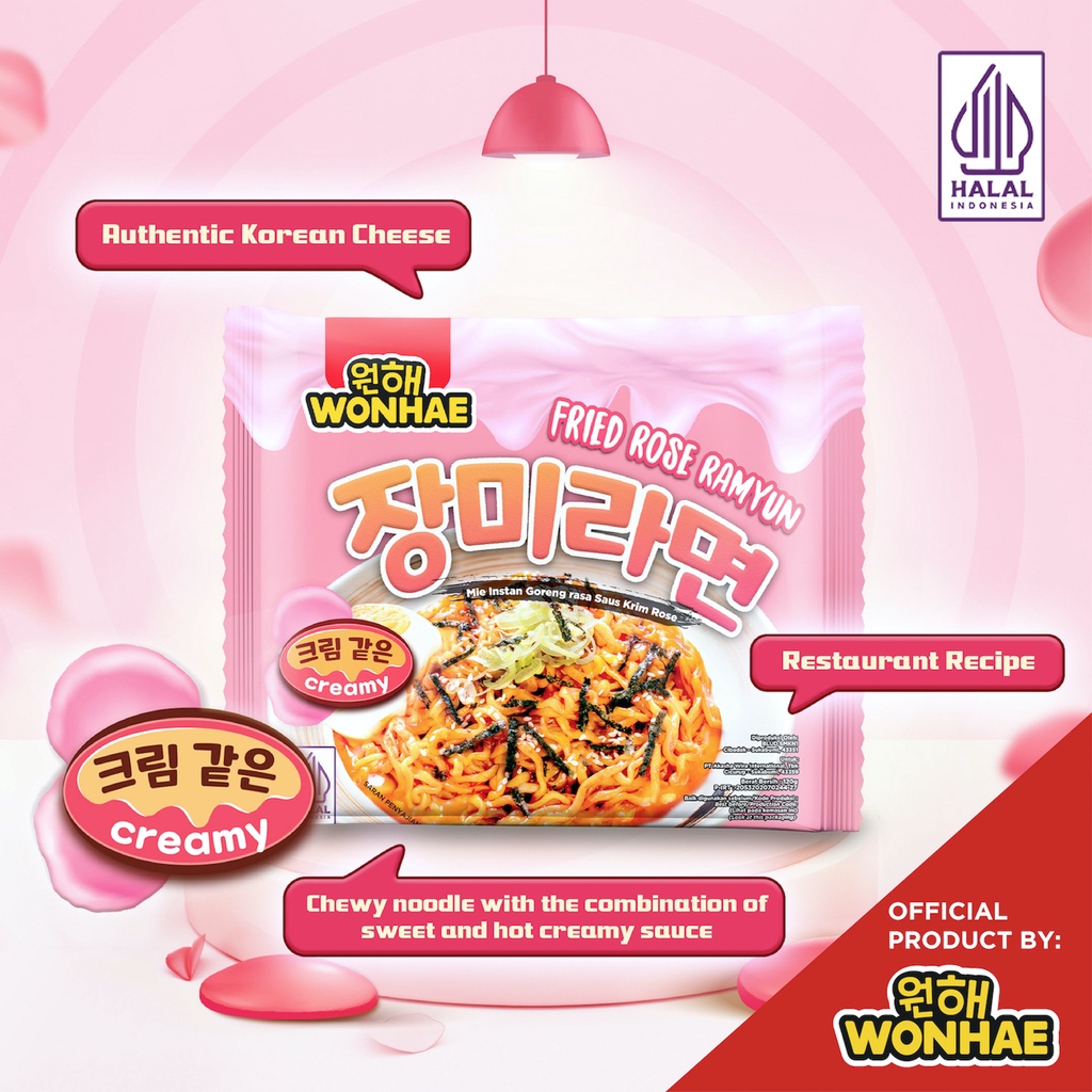 Wonhae Fried Rose Ramyun 120 gr by Mujigae Official Store / Ramyeon / Mie Instan Goreng / Makanan Korea Halal Instan-1