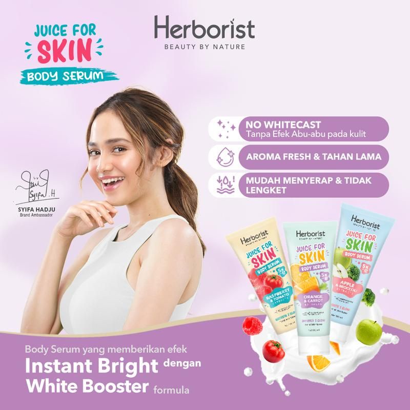 Herborist Juice for Skin Bundle 3 in 1 (Body Serum + Exfoliating Gel + Face Scrub) | Paket Herborist Bundle 3 in 1