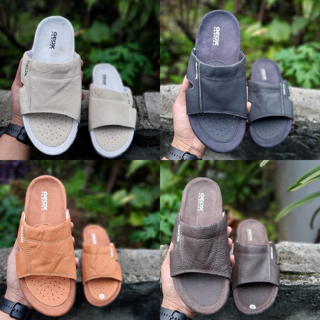 sandal slop pria sandal geox12 respira sandal kulit