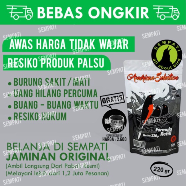 PAKAN AMS MURAI BURUNG CN4 - CEPUK AMERICAN SELECTION Murah 220 BONUS Unik LOLOHAN HANDFEED FORMULA