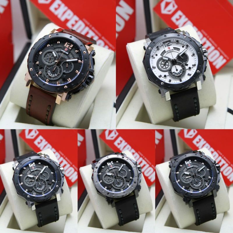 JAM TANGAN PRIA EXPEDITION E 6402 E6402 SPORT LEATHER ORIGINAL