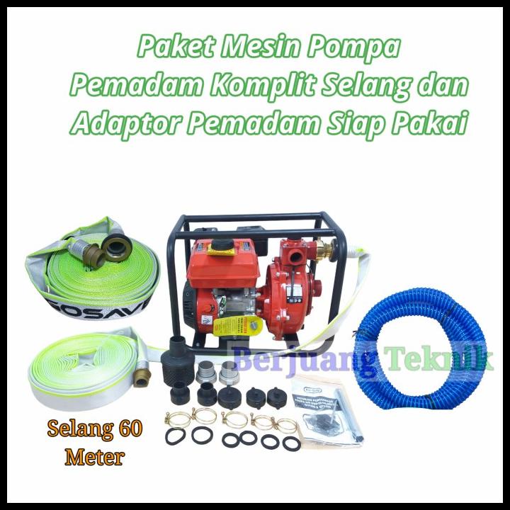 Promo Paket Mesin Pompa Pemadam Kebakaran, Selang, Dan Adaptor Penyambung