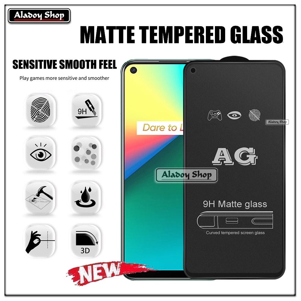 Paket 3IN1 Tempered Glass Layar Matte Anti Glare Realme 7I Free Tempered Glass Camera dan Skin Carbon