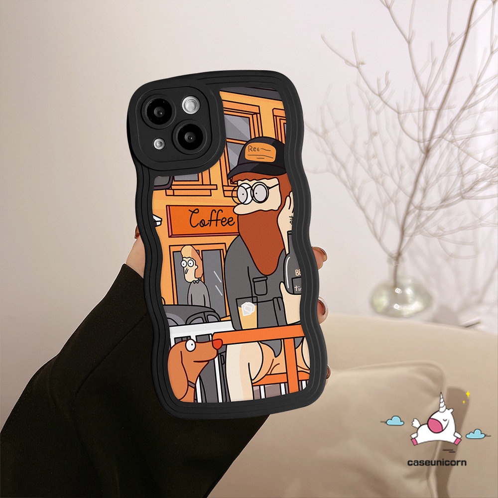 IPHONE Kompatibel Untuk Iphone14 11 13 12 Pro Max6 6s 78 Plus 14Plus XR X XS Max SE 2020 Ins Retro Art Ilustrasi Wavy Edge TPU Couple Soft Case