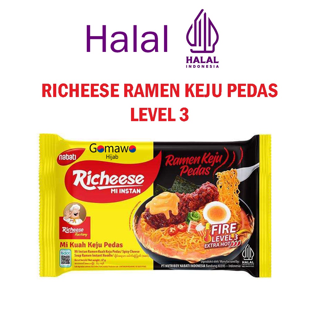 

MIE INSTAN RICHEESE RAMEN KEJU PEDAS LEVEL 3 HALAL