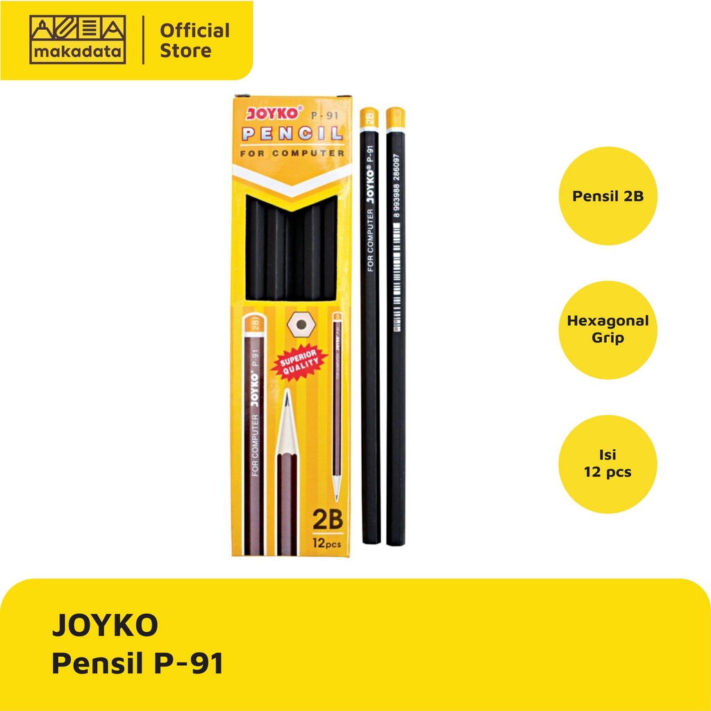 

PENCIL / PENSIL JOYKO 2B P-91 (1 PACK) MURAH