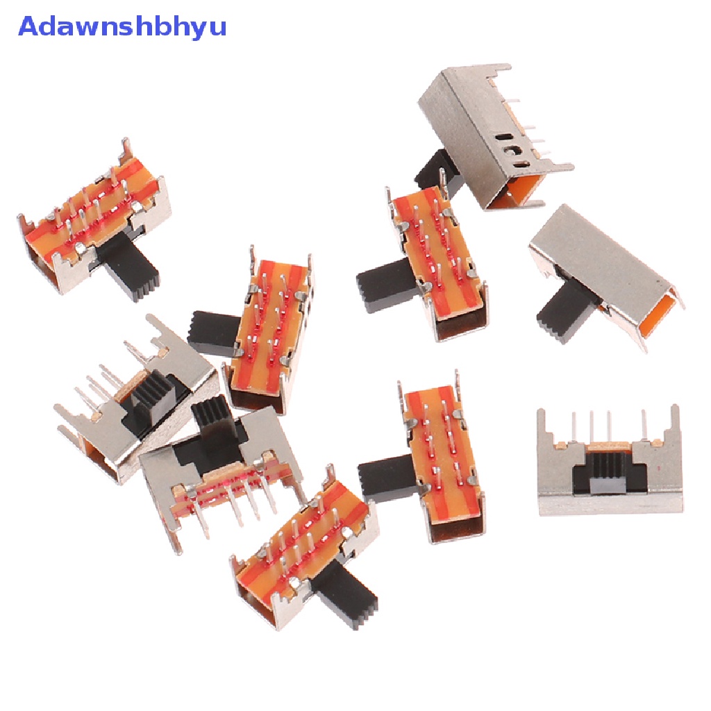 Adhyu 10Pcs Saklar Toggle sk23d05g6 Baris Ganda 3-gear 8-pin horizontal sliding switch ID