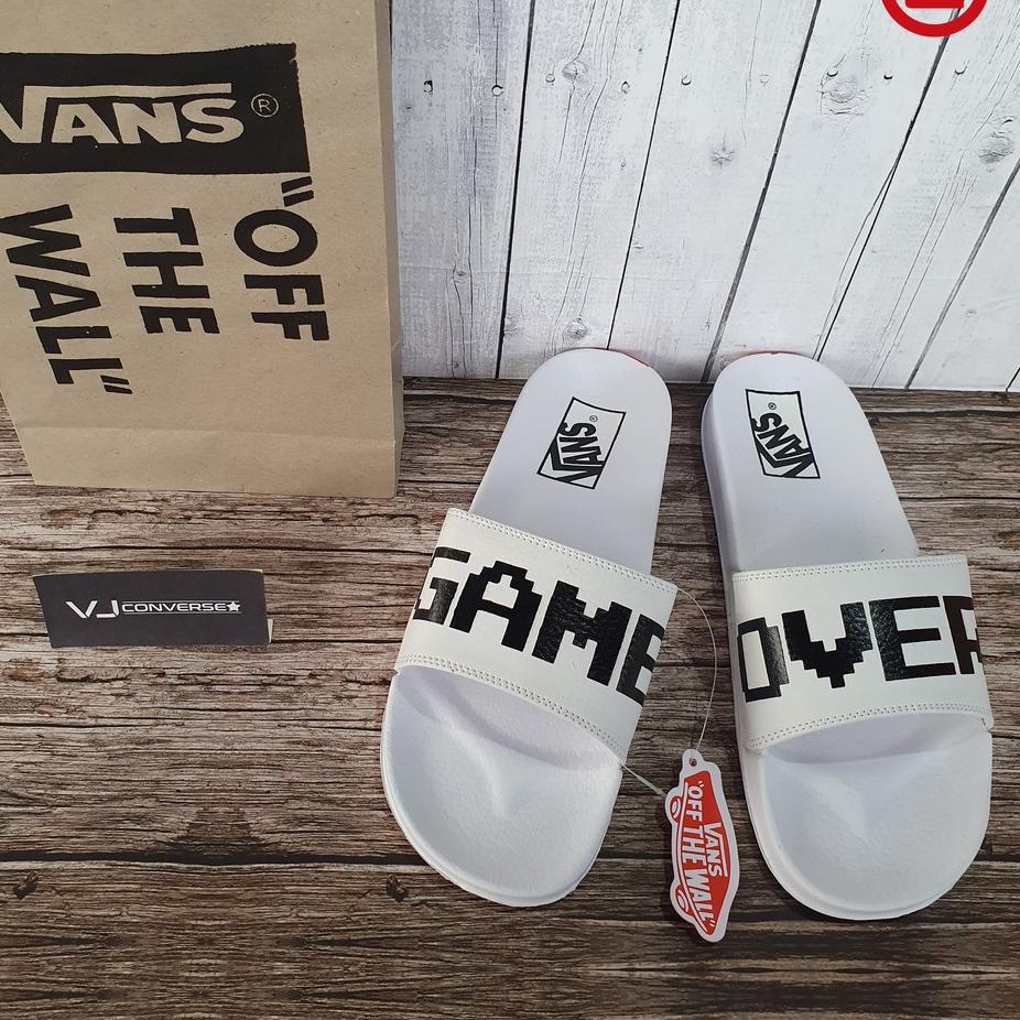 Sandal Slip On Vans Game Over Checkerboard Marvel Premium White Putih