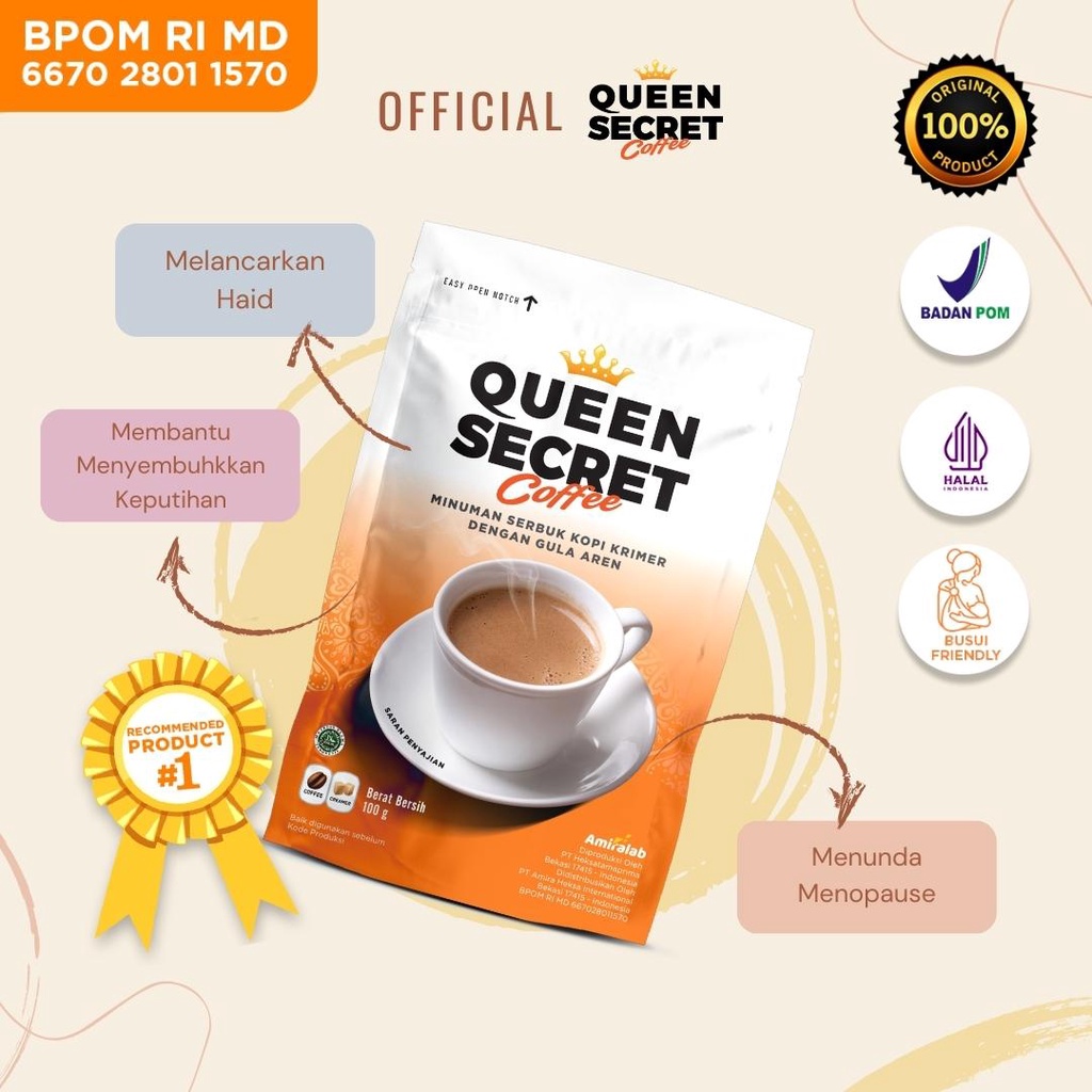 

QUEEN SECRET COFFEE PELANCAR HAAID minuman kopi herbal kesehatan wanita 100gr