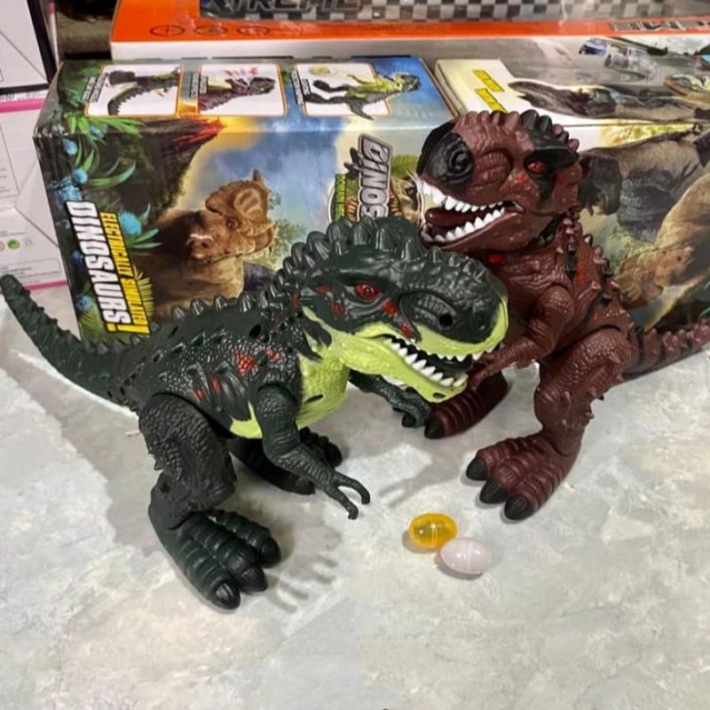 MAINAN ROBOT DINOSAURUS T-REX BERTELUR BEJALAN