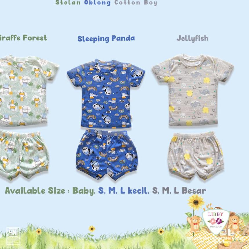 ❀❀ Setelan Oblong LIBBY Tipis Cotton S M L Fun Land / Sweet Land Pakaian Bayi Libby / Setelan Boy an