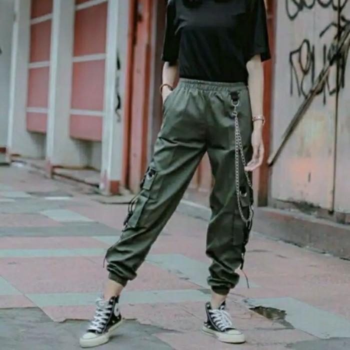 CELANA PANJANG JOGGER GENROVI FREE RANTAI/KPOP/DANCE/KOREAN STYLE