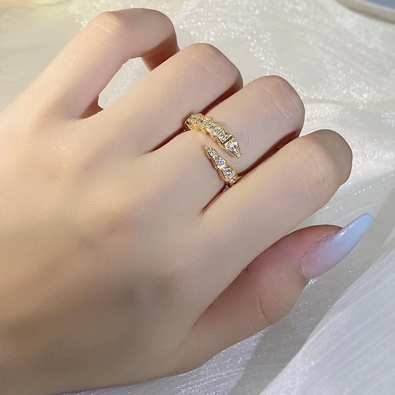 Fancyqube Jepang Cahaya Mewah Cincin Ular 925cap Sederhana Perempuan Pembukaan Adjustable Ular Cincin Hip Hop Pesta Ulang Tahun Perhiasan Hadiah