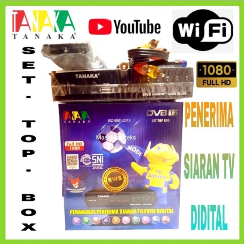 Set Top Box TANAKA DVB - T2 HD Suport Youtube Mengunakan Wifi Dongle