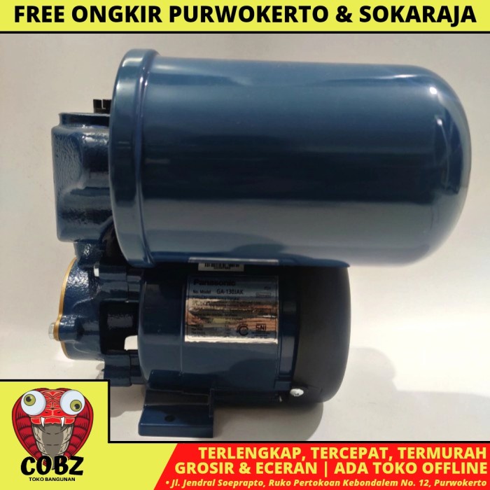 PANASONIC GA 130 JAK Pompa Air Sumur Dangkal Semi Jet Pump Otomatis Set