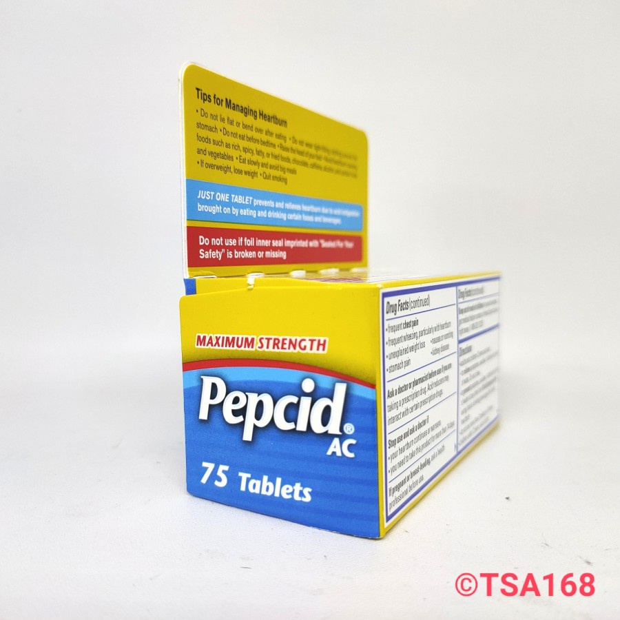 Pepcid AC Famotidine 20 mg Acid Reducer 75 Tablet ORI Maag Gastric