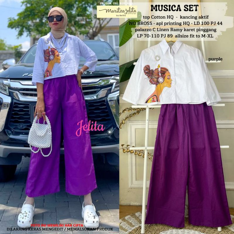 MUSICA SET ORIGINAL JELITA // Setelan Kemeja Kulot Palazo Kekinian