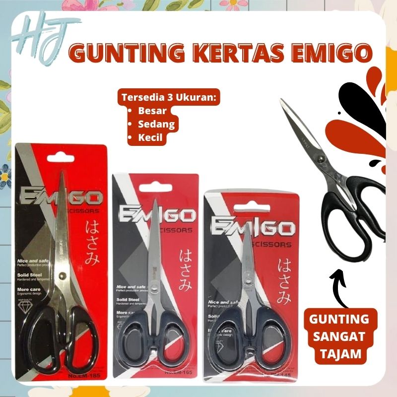 

COD (HJ) Gunting Kertas Emigo Hitam Besar Sedang Kecil