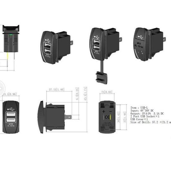 Baru Terjamin USB Charger Mobil - Motor 2 Port DC 12-24V 3.1A