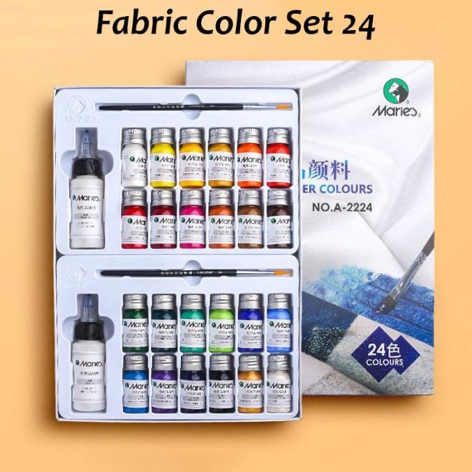 

Maries Fabric Paint Set 24 Warna / Cat Lukis Kain / Cat Kain