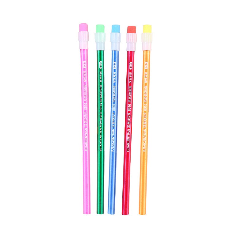 10pcs Pensil Pencil Penghapus HB Warna Warni Set GM-ST0194
