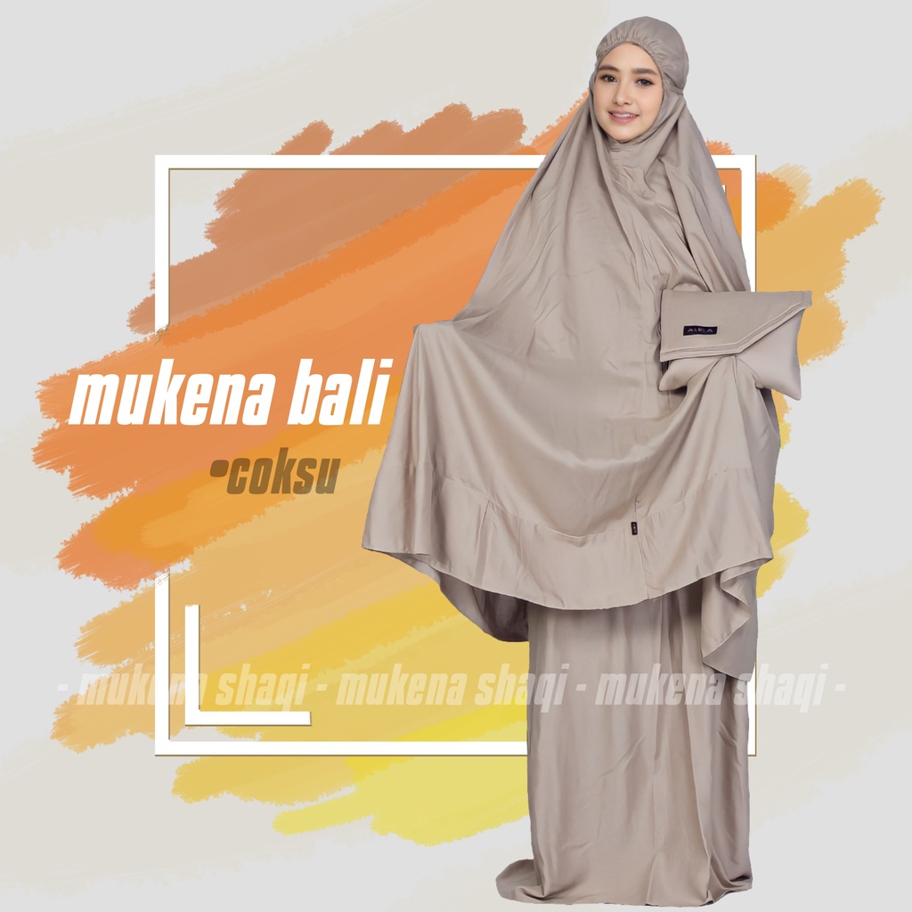 MUKENA BALI WARNA COKSU DEWASA JUMBO KATU RAYON + MUKENA DEWASA + MUKENA SHAQI