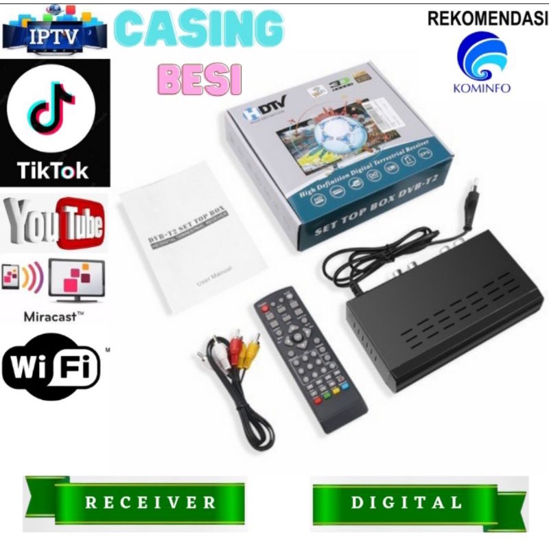 Set top box tv digital dvbt2 stb receiver tv digital NEW VERSION YOUTUBE TIKTOK (DONGLE NOT INCLUDE)