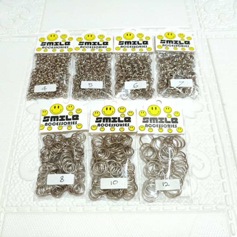 Ring bulat silver utk pengait kalung, gantungan kunci dll