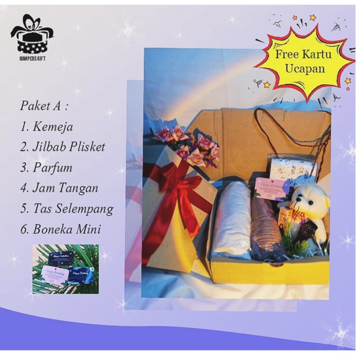 

Kado Hampers Gift Box A 6 ITEM Speciall Ulang Tahun Wisuda Anniversarry