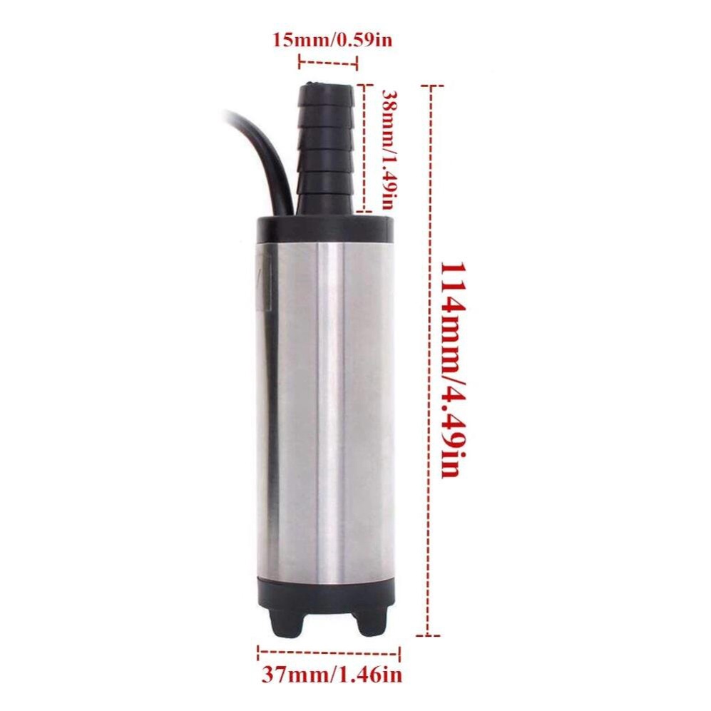 Pompa Minyak 12V 51mm Celup Air Mini Kecilmp Mini Oli Solar Air Submersible Portable Diesel Pump 24V Stainless Aluminium