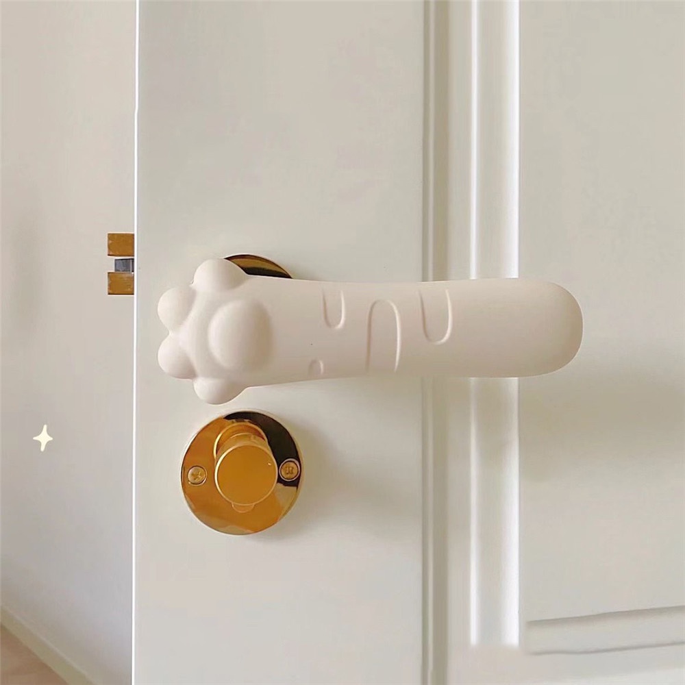 Rumah Kartun Lucu Anak-Anak anti-Tabrakan anti-Stabrakan anti-Statis Silikon Gagang Pintu Pelindung Lengan Bantal doorknob gloves