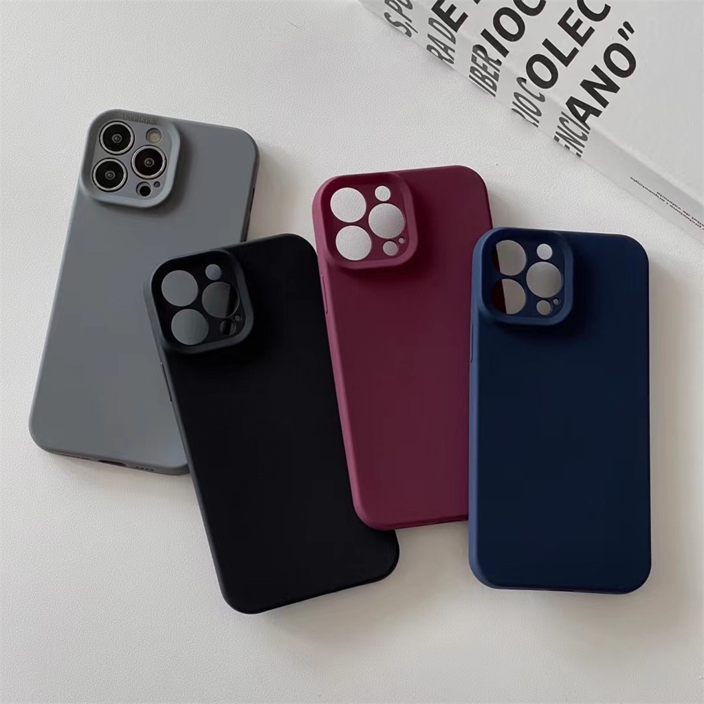 Soft case Silikon Warna Ungu Untuk iPhone 14 Pro Max Plus 13 12 Pro Max 14 Plus