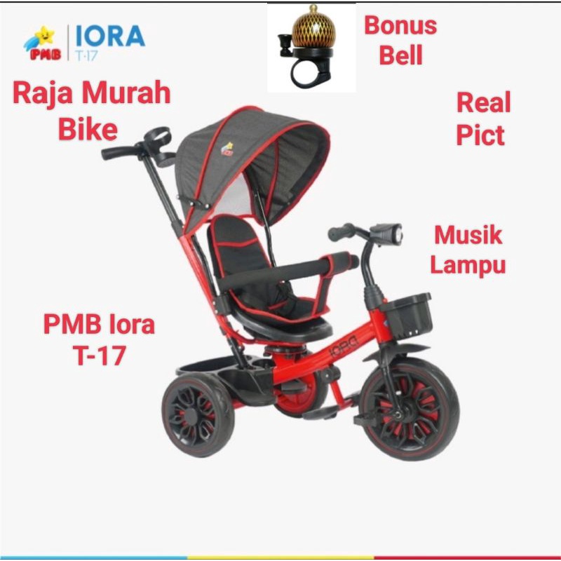 Sepeda Anak Roda Tiga Pmb Iora T-17 Sepeda Stroller Sepeda Roda Tiga Roda 3 Iora T17