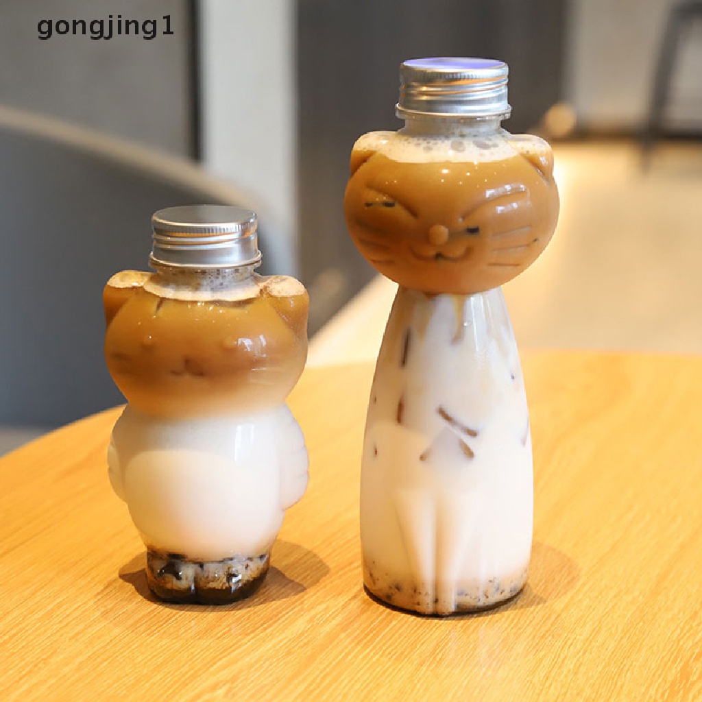 Ggg Botol Jus Homemade Desain Kucing Botol Minuman Botol Juice Botol Jus Minuman Jus Transparan Botol Teh Susu Minuman Dingin Milk Tea Juice Sealed Cap Bottle ID