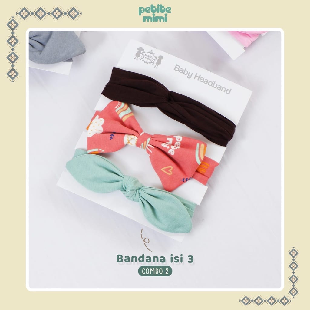 Petite Mimi Headband Bandana Bayi Isi 3 Pcs