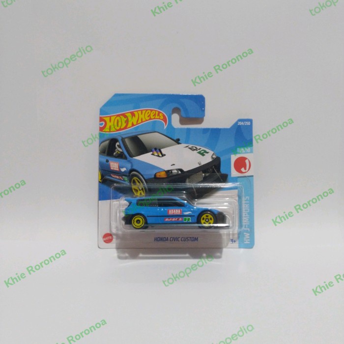 HotWheels Honda Civic Custom Biru Eg Estilo Gen 5 Drag Short Card 2022